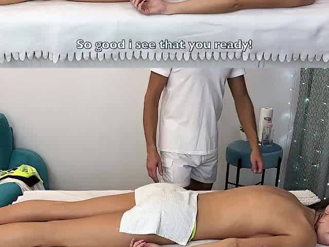Married woman cheats on her spouse with a masseur right on the table