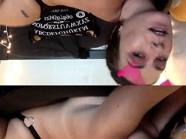 Hot brunette from squirt masturbating on webcam