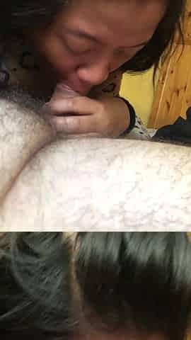 Indonesian Wife Sucks Her Husband's White Cock