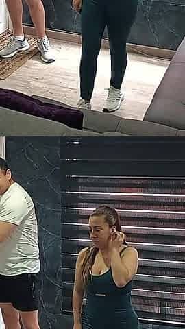 Horny Latina MILF Roommate Exposes Big Tits After Workout and Gets Covered with Cum All Over Her Boobs