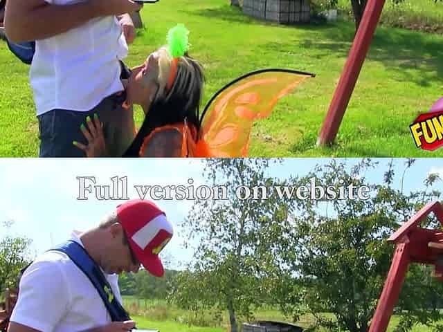 FunSize Teens - A Small Cosplaying as a Pokemon is Banged Outdoor