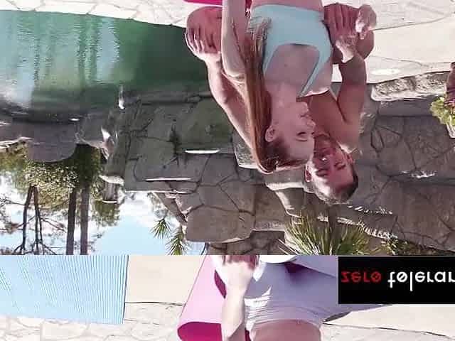 Lewd Redhead College Hotty Seduces Yoga Teacher