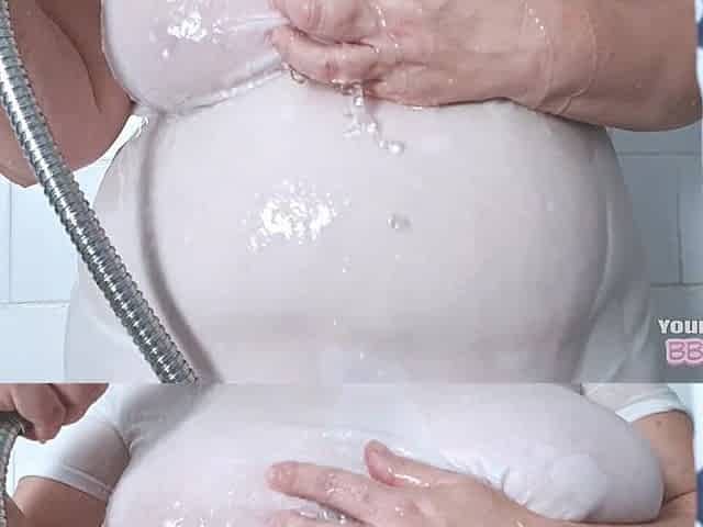 Soaked Through in the Shower (bbw Mature MILF Big Tits Home Made Amateur Wife)