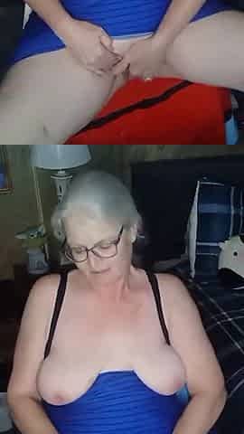 Hot Older Strokes Her Vagina To Climax!