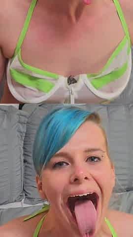 Lucky Gurl Kesha Looking - Hot 4-inch Tongue Slut Makes a BBC Cum Twice