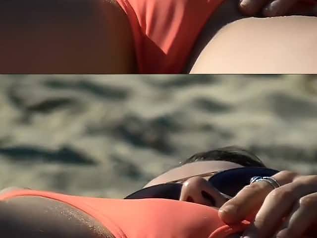 Shaved pussy cameltoe in bikini
