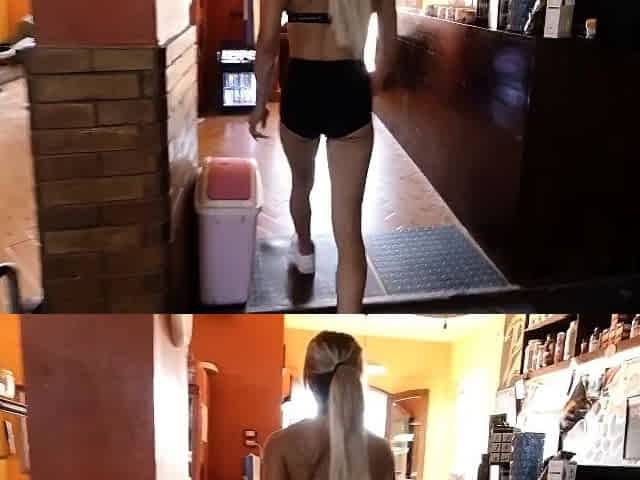 Non stop blonde with big boobs cock jerks off on the bed