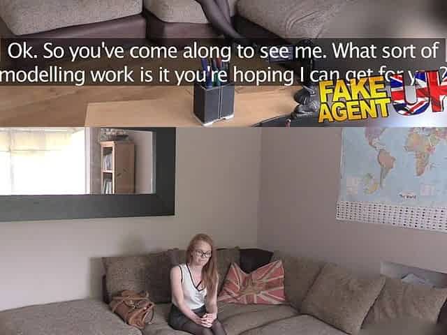 FakeAgentUK Unexpected creampie for hawt redhead while riding large knob