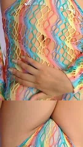 Gorgeous Bellealiz in Her Colorful Swimsuit