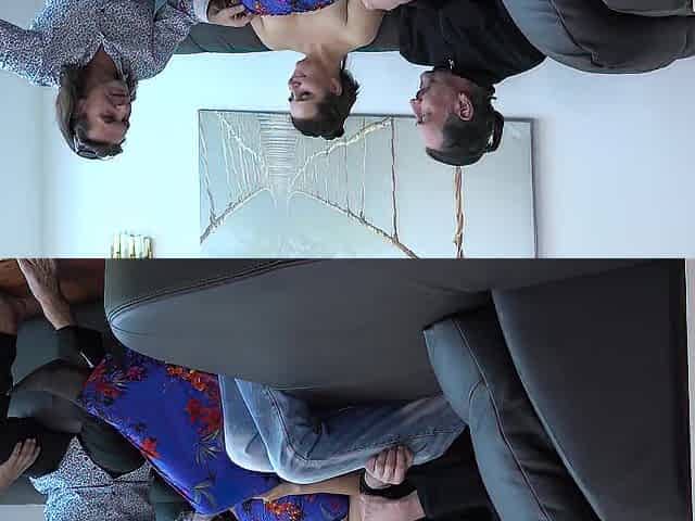 Trio with a Lewd Aged Woman with a Shaggy Cunt and Large Melons Getting Her Vagina Stuffed