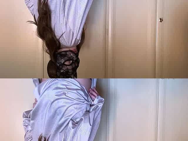Cool brunette in stockings jerking her hard cock