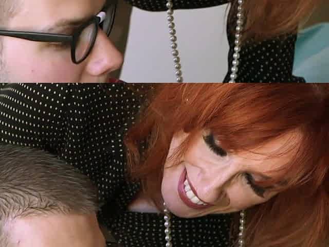 Diamond Red Mature Granny Loves Cock - Redhead mom in stockings in amateur hardcore