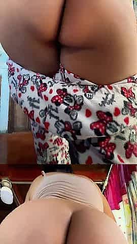 Large BUTT with panties down on Elliptical Machine