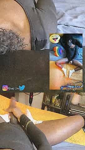 Hot Ebony Fem Wanking Penis with Spunk flow/Fleshlight Creampie