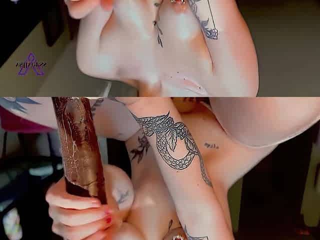 Cum Hungry Wench Rides & Plays with Large Chubby Rod