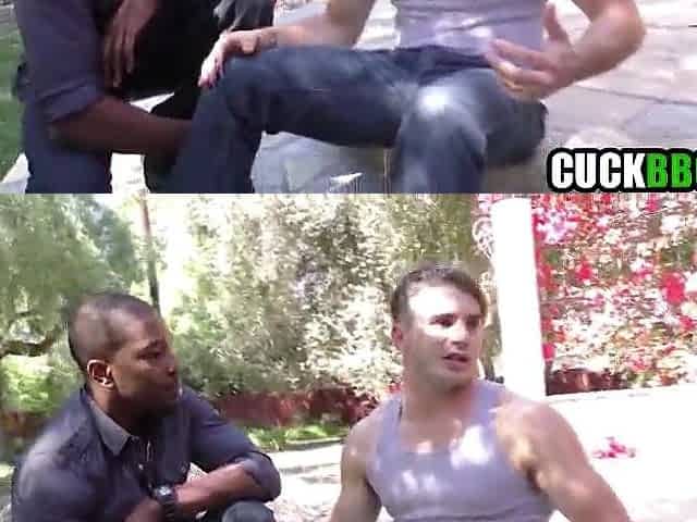 Cuckold sharing hawt wife's butt with ebony thugs
