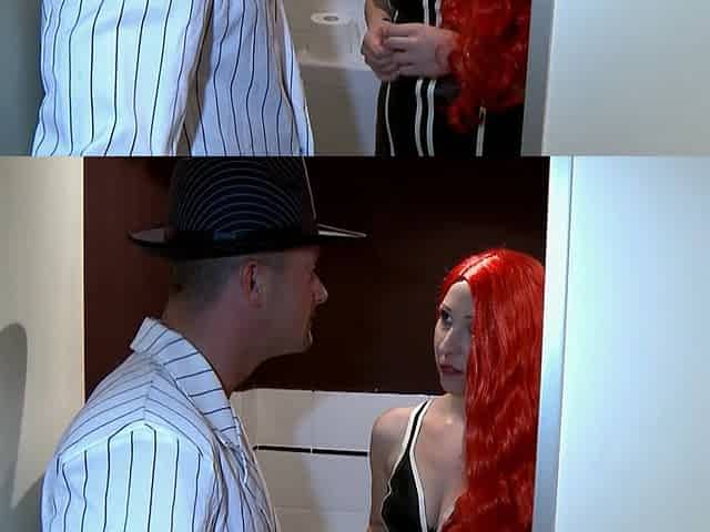 Wild Bathroom DP with Redhead Slut Ashley Dark