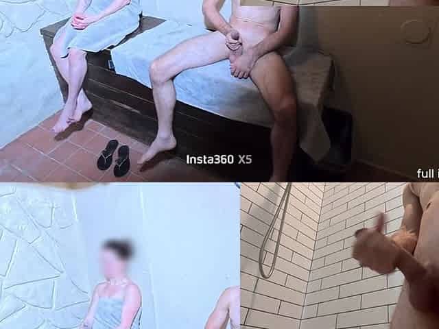 Sauna Adventure Jerking off Big Dick Cumshot Full 20m