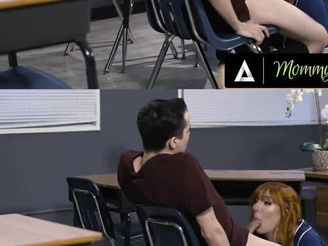 Naughty ginger teacher fucked one of her student first, and later BBC gym teacher