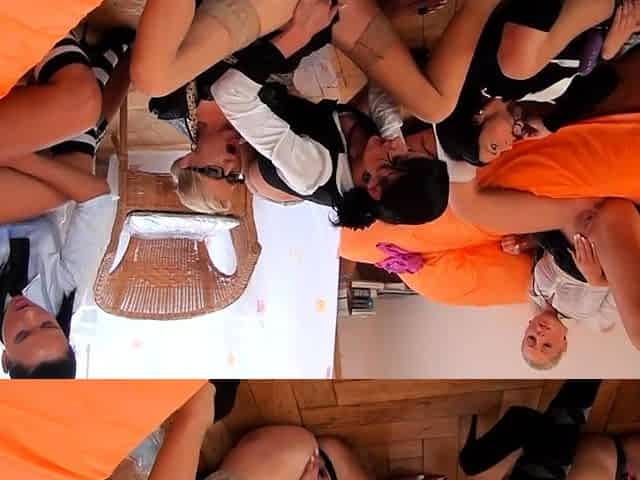Naughty amateur German Milf group sex action