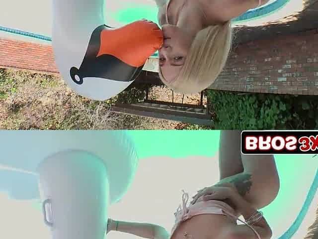 Blond Teen Goes Eager on a Giant White Knob
