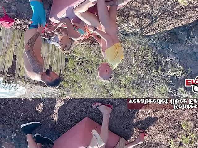 Golden-haired Mallorca tourist screwed by two German vacationers on the beach
