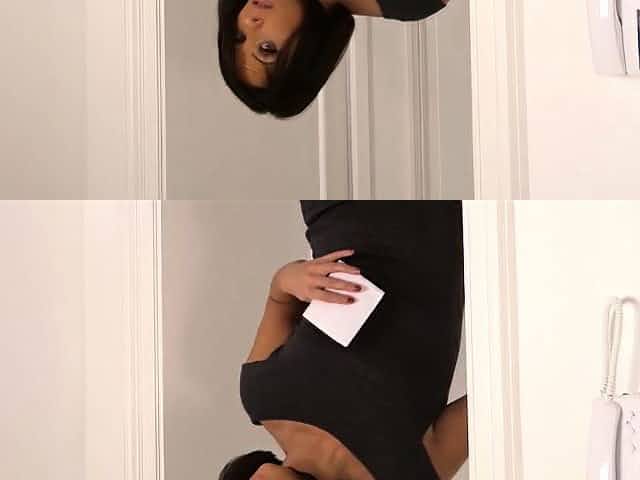 Ho licks up cum from bbc