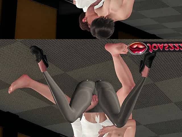 3D Animation of Marie with Big Ass in Latex - Enjoy Kissing and Pussy Masturbation, Pussy Licking in Toilet Until Wet & Squirt