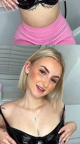 Perfect blond making solo masturbation