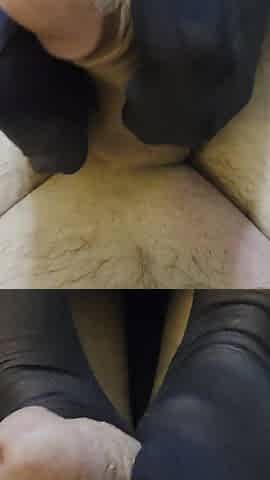15 Mins of Stocking Feet Rubbing Throbbing Dick