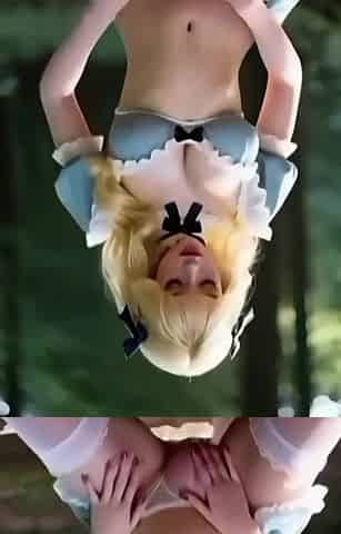 AI generated blonde gal with large snatch has sex
