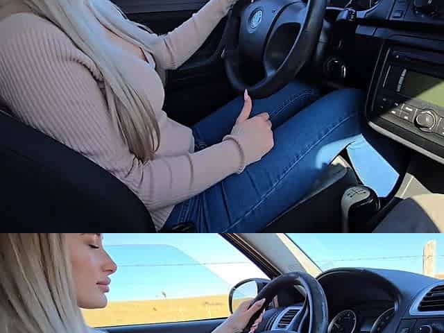 Sexy blonde stranger helped me cum and gave me ride