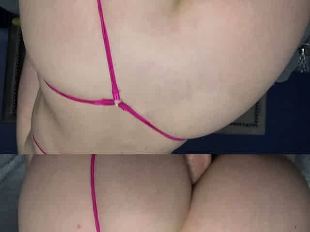AMATEUR BIGTIT BLONDE TEEN MASTURBATES IN STALKINGS