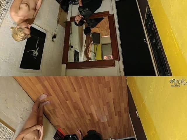 Skinny blonde slag gets punished by a raven-haired hussy