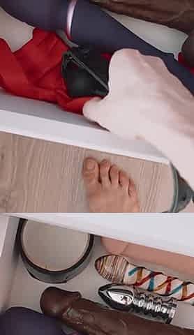 Busty Cock Whore Kiss Cat Blows and Foot Fucks You in POV