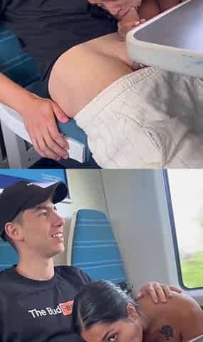 Gorgeous Middle Eastern babe fucked by her lover on the train