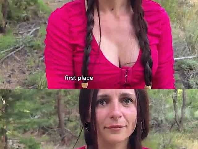I met a stranger in the forest and came hard on her cute face