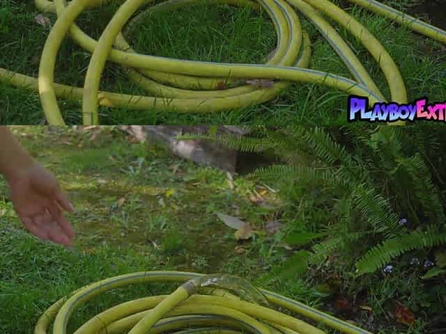 Curvy bottom mature posing naked in the mud