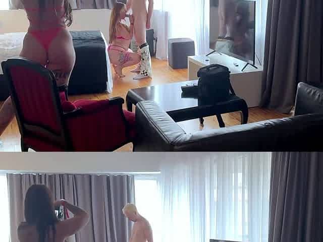 Anja Amelia - Double Blowjob With My Wife And Our Photographer