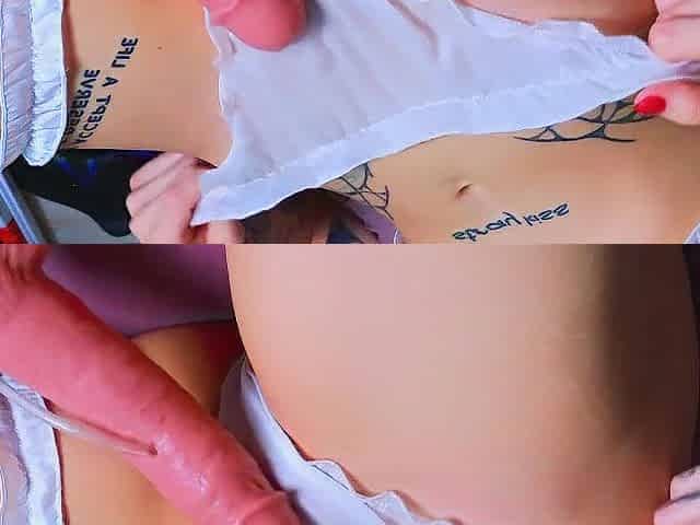 shlong rubs on juicy vagina and covers it with goo! juicy pants is trickling on snatch