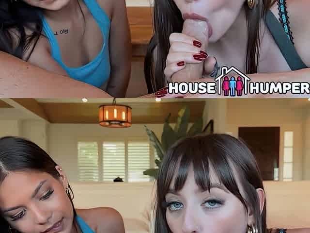 Desperate Kate Legend & Lana Smalls Offer Double Blowjob & Ffm Fuck At Open House
