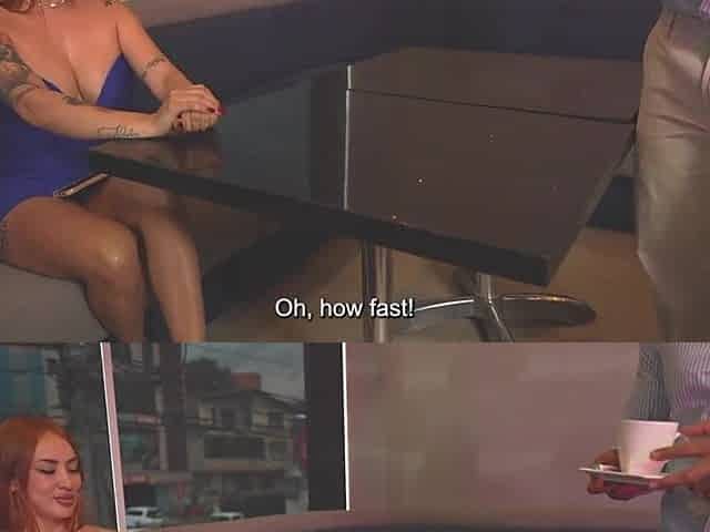 Sexy redhead arrives at a prestigious hotel and comes to a conclusion to screw the concierge