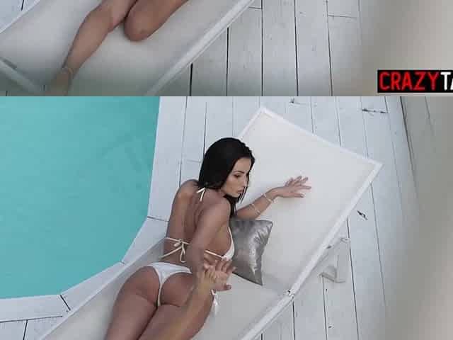 Large ass Alyssia Kent drank large wang and enjoyed sexy sex after man enjoyed footjob
