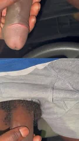 Playing with my Dick in the Car at work HORNY!!