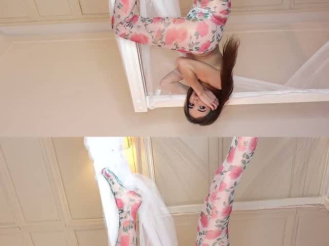 Young beauty Brit exposes her small tits and inviting tight pussy