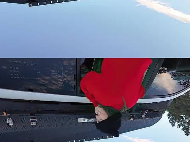 Mountain angel shows off rooftop tent set up and light up anal plug