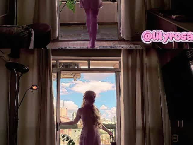 POV: My Cute Stepsister in Pink... Very Wicked Balcony Tease