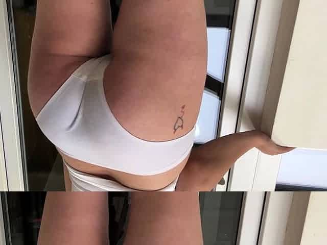 gassy kat White panties- standing tall - ripping the
