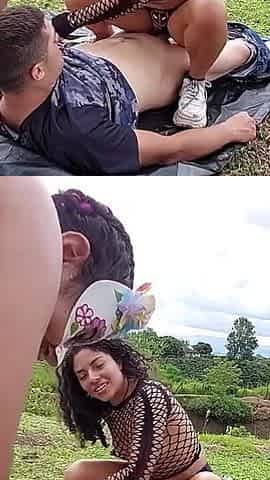 Threesome in Outdoors with Two Venezuelan Women