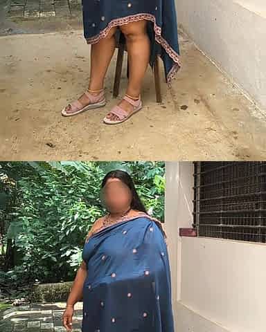 Desi Girl in Topless Sexy Photoshoot in Blue Salwar, After Shoot Picture